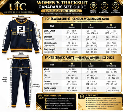 ✨ Fendi Men's Navy Blue FF Logo Tracksuit – 2-Piece Set
