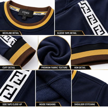 ✨ Fendi Men's Navy Blue FF Logo Tracksuit – 2-Piece Set
