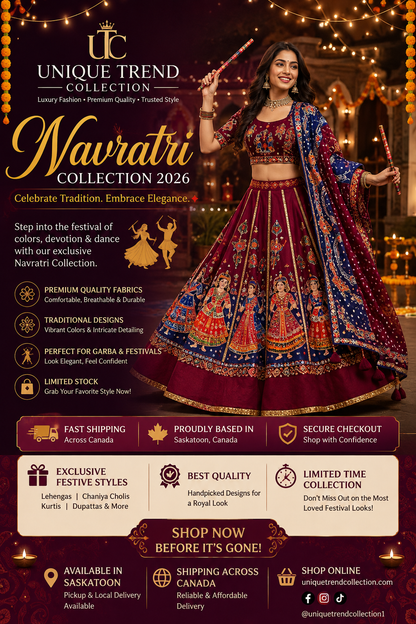 Women’s Royal Blue & Orange Navratri Garba Chaniya Choli Set – 3 Piece