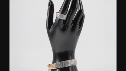 ✨ Luxury Two-Tone Crystal Mesh Bracelet | Gold & Silver Women's Fashion Jewelry