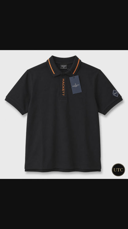 🖤 Hackett London Men's Premium Black Polo Shirt 👕✨ | Luxury Cotton | Smart Casual