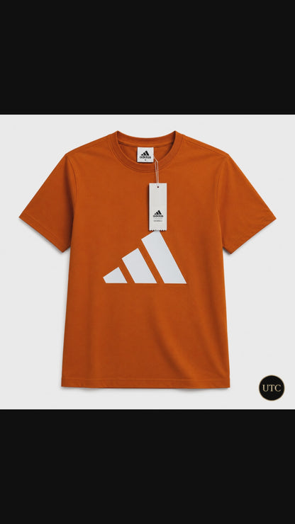 Adidas Men's Essentials Big Logo T-Shirt – Orange | Premium Cotton Crew Neck | Originals