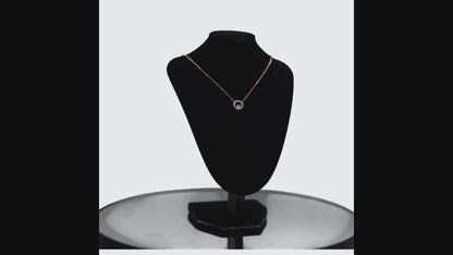 ✨ UTC Luxury Rose Gold Crystal Circle Pendant Necklace for Women ✨