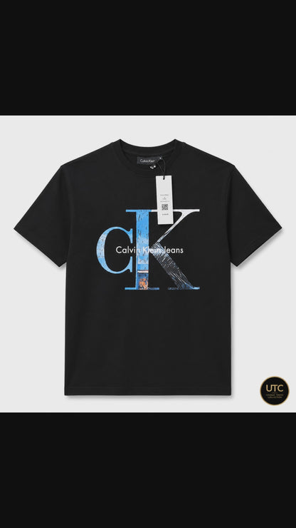 Calvin Klein Jeans Men's Black Graphic Logo T-Shirt | Premium Cotton Crew Neck