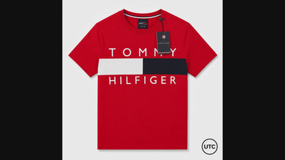 ❤️🤍💙 Tommy Hilfiger Men's Premium Logo T-Shirt | Classic Red Crew Neck