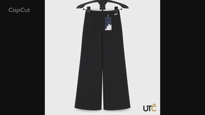 LIMORE Women's Premium Black Wide-Leg Pants – High-Waist Elegant Trousers