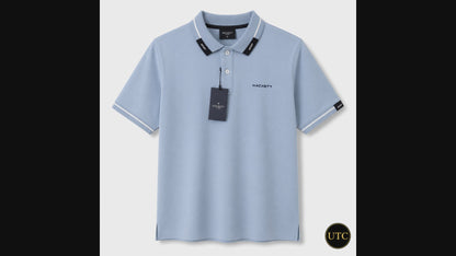 💙 Hackett London Men's Premium Sky Blue Polo Shirt 👕✨ | Luxury Cotton | Smart Casual | 100% Authentic