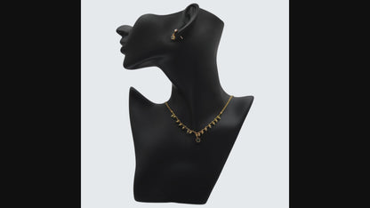 💚 Luxury Gold Green Crystal Necklace & Earrings Set for Women | Elegant Jewelry Gift ✨