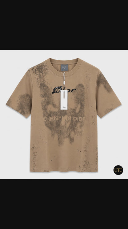 Premium Men's Beige Graphic Crew Neck T-Shirt | Soft Cotton Blend