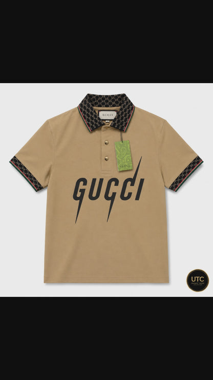 🔥 Gucci Men's Premium Beige Polo Shirt | Luxury Cotton Designer Polo 👕✨