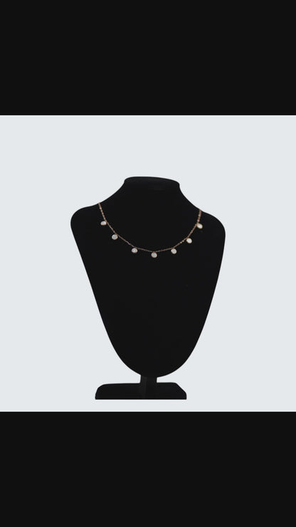 ✨ UTC Luxury White Crystal Charm Necklace ✨ | Elegant Gold-Tone Adjustable Women's Jewelry 💎