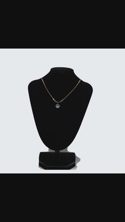 💙✨ Blue Moonstone Gold Pendant Necklace for Women | Elegant Minimalist Necklace | UTC Jewelry