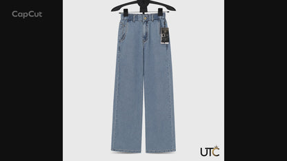LIMORE Women’s Light Blue Wide-Leg Jeans | Elastic Waist Denim