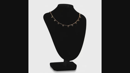 ✨ Elegant Black Crystal Charm Necklace for Women | Dainty Gold-Tone Necklace ✨