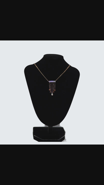 ✨ Rose Gold Water Drop Tassel Necklace | Elegant Crystal Pendant Necklace for Women ✨