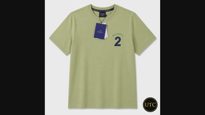 💚✨ Hackett London Men's Premium Sage Green T-Shirt 👕 | 100% Soft Cotton Crew Neck | Luxury Casual Everyday Wear