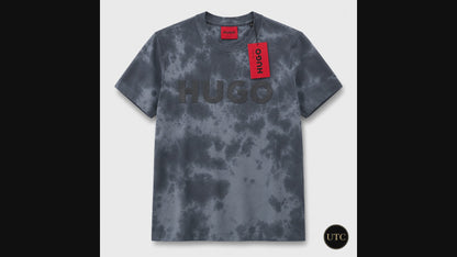🖤 HUGO Men's Premium Tie-Dye Logo T-Shirt 👕✨ | 100% Authentic | Modern Luxury