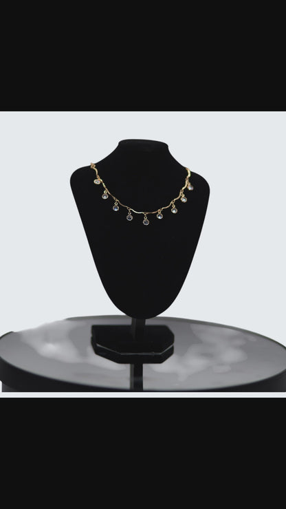 ✨ UTC Luxury Crystal Drop Necklace for Women | Elegant Gold-Tone Adjustable Jewelry ✨