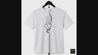 Formal Girl Women’s White Minimalist Line Art T-Shirt – Short Sleeve Casual Tee
