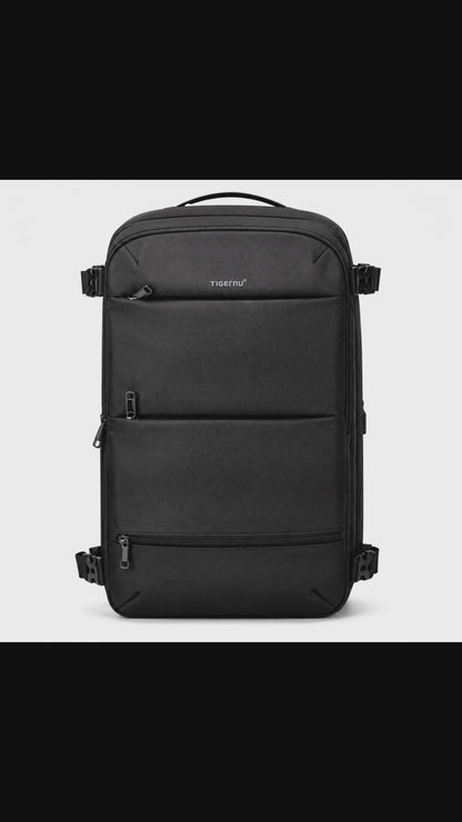 Tigernu Waterproof Vacuum Compression Laptop Backpack | Built-in Electric Vacuum Compression | Expandable 27L–37L | Anti-Theft | USB Charging | Fits 17" Laptop