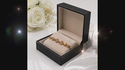 ✨ Luxury Gold Crystal Cube Chain Bracelet | Elegant Women's Fashion Jewelry