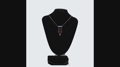 ✨ Rose Gold Water Drop Tassel Necklace | Elegant Crystal Pendant Necklace for Women ✨